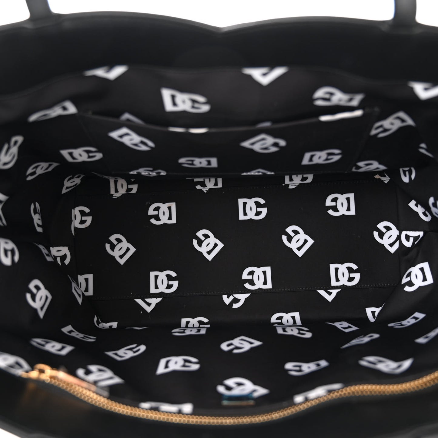 Calfskin DG Logo Shopper Tote Black