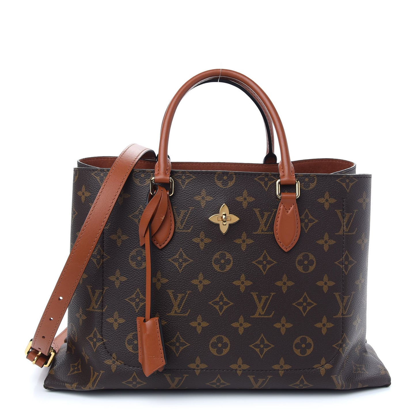 Monogram Flower Tote Caramel