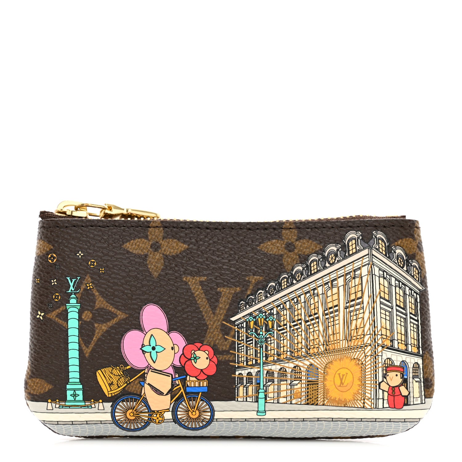 Louis Vuitton Monogram 2022 Christmas Animation Paris Key Pouch Pink 1 of 8