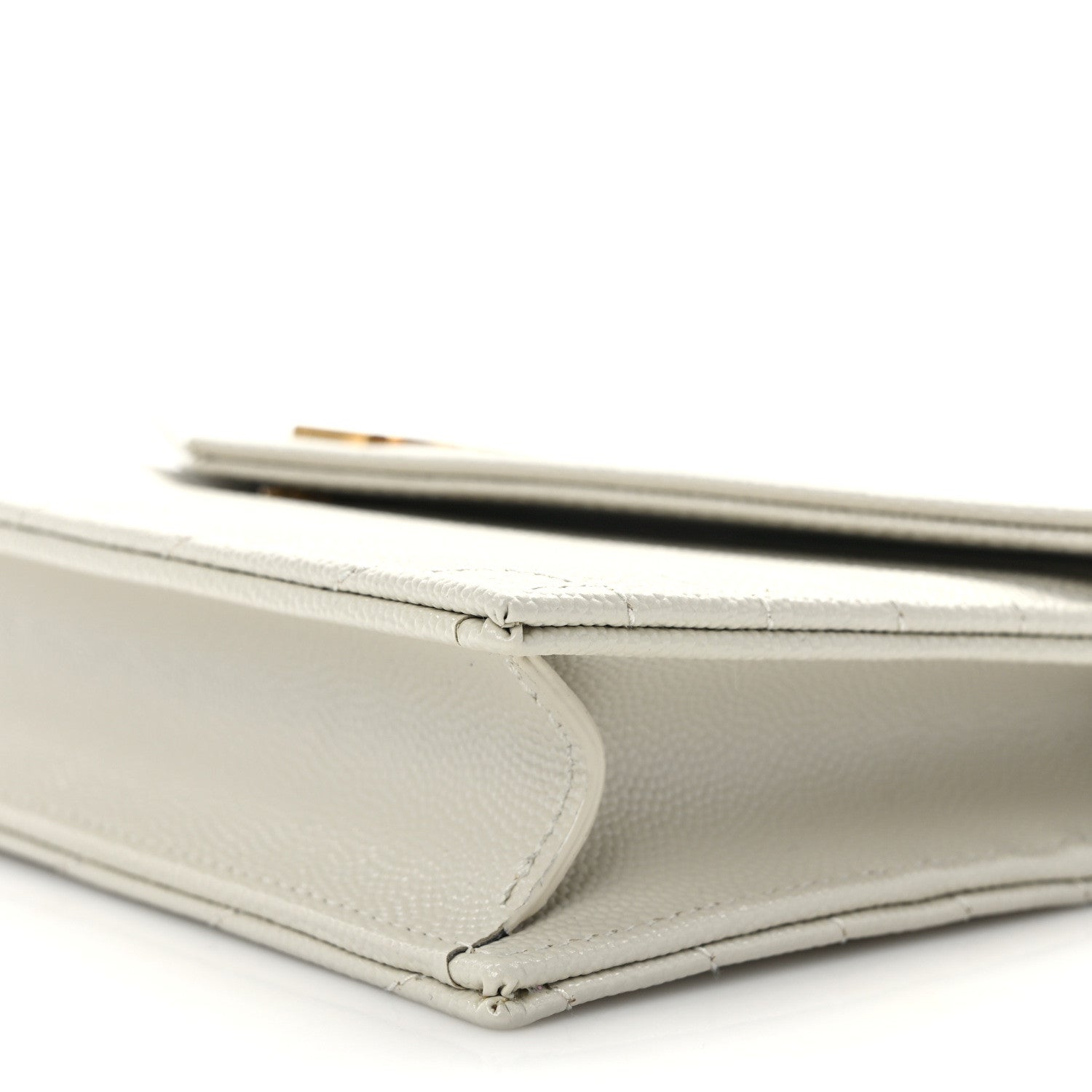 Saint Laurent Grain De Poudre Matelasse Chevron Monogram Envelope Chain Crema Soft 9 of 10