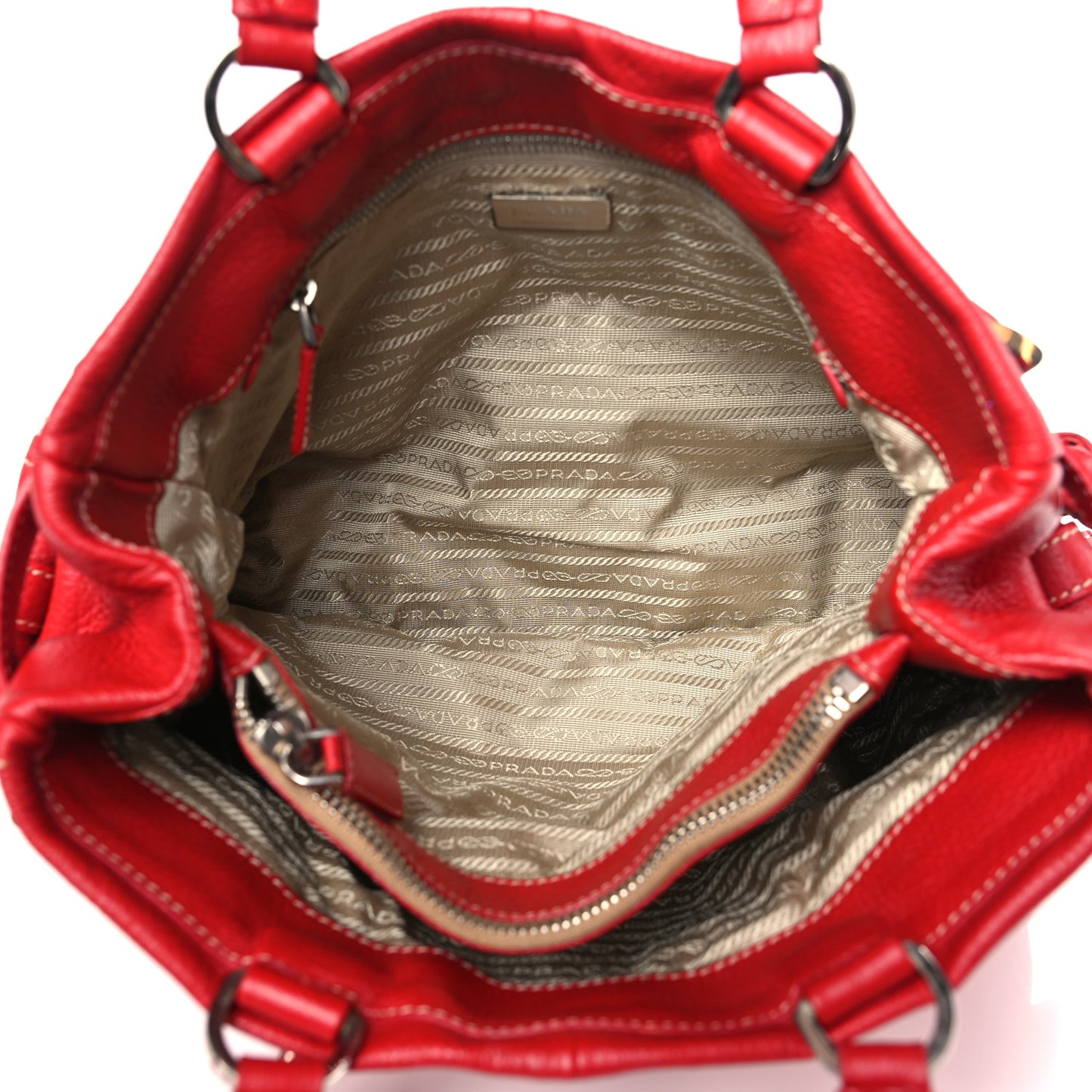 Vitello Daino Shoulder Bag Rosso