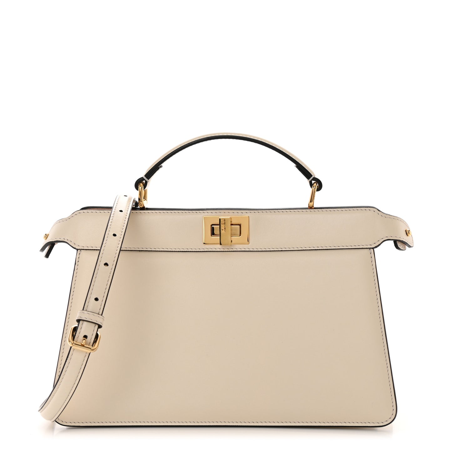 Vitello King Luxor Shiny Nappa Medium Peekaboo I SEE U East West Satchel White Light Rose