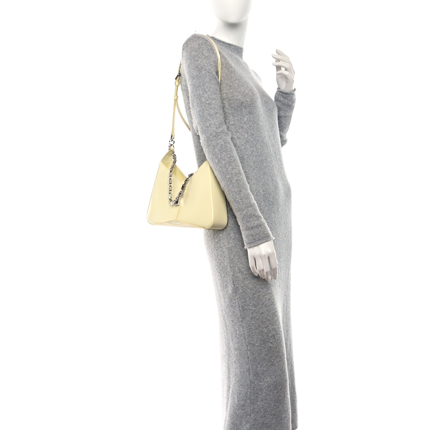 Givenchy Box Calfskin Small Zipped Cut Out Shoulder Bag Soft Yellow 2 of 9