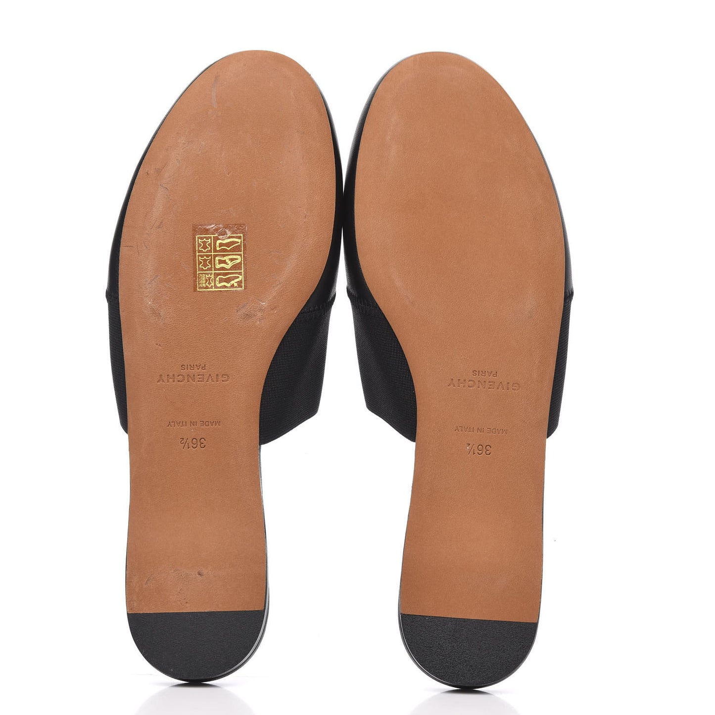 Calfskin Bedford Logo Mule Slides 36.5 Black