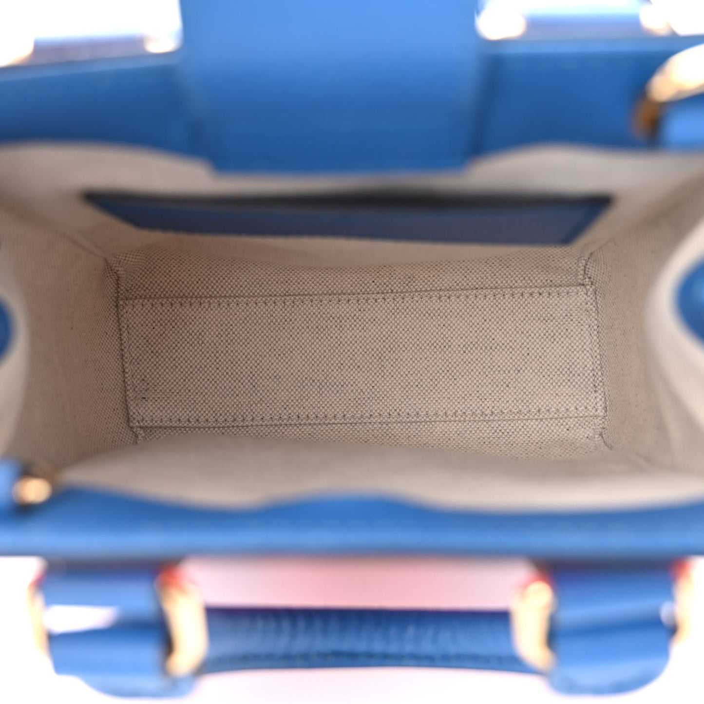GG Supreme Monogram Textured Dollar Calfskin Rhombus Mini Tote Bag Beige Ebony Pink Blue
