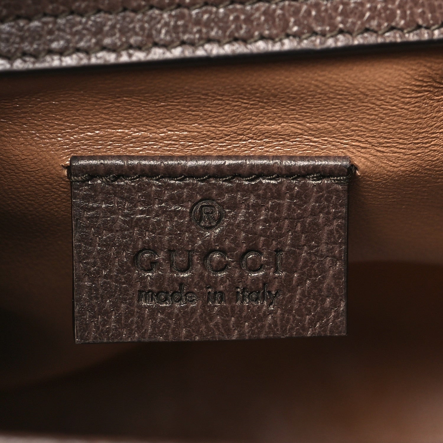 Gucci Monogram Jumbo GG Textured Dollar Calfskin Mini Diana Tote Bag Camel Ebony New Acero 6 of 10