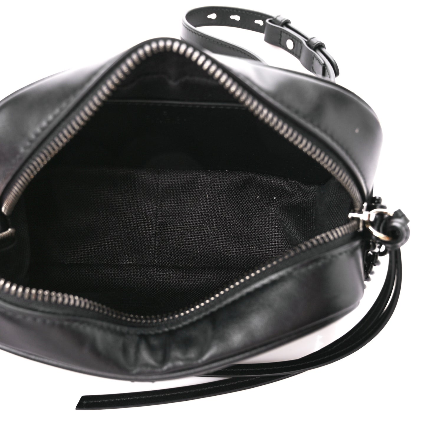 Calfskin Matelasse Monochrome Mini GG Marmont Chain Shoulder Bag Black