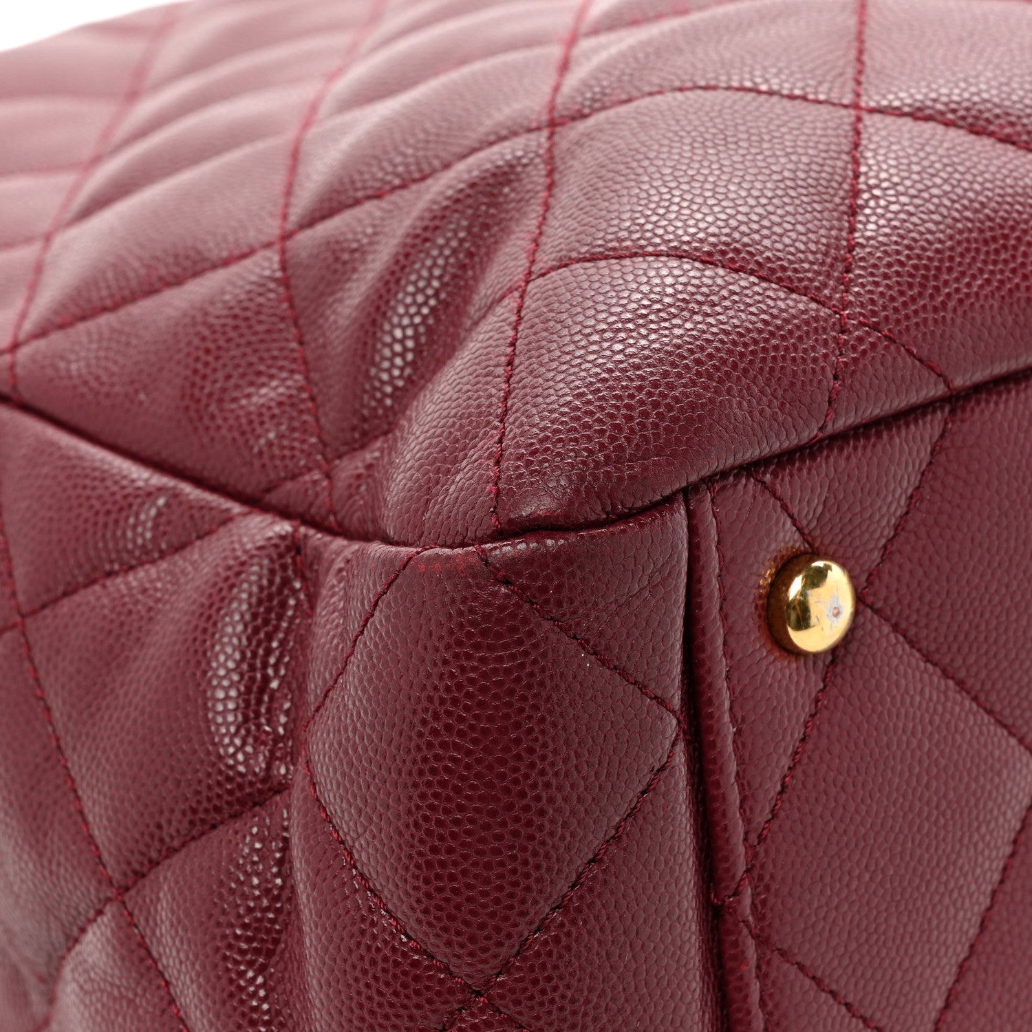 Chanel Caviar Quilted Shopping Tote Dark Burgundy 14 of 18