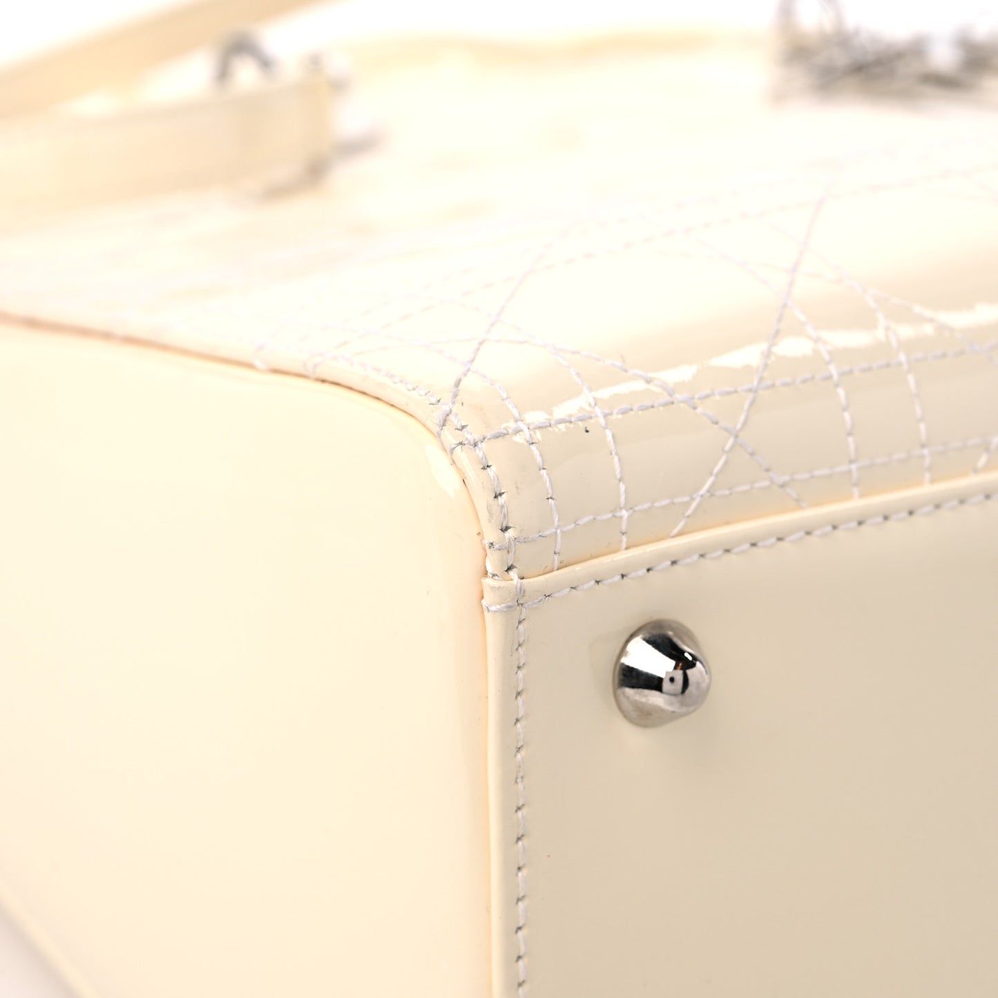 Patent Cannage Large Lady Dior White