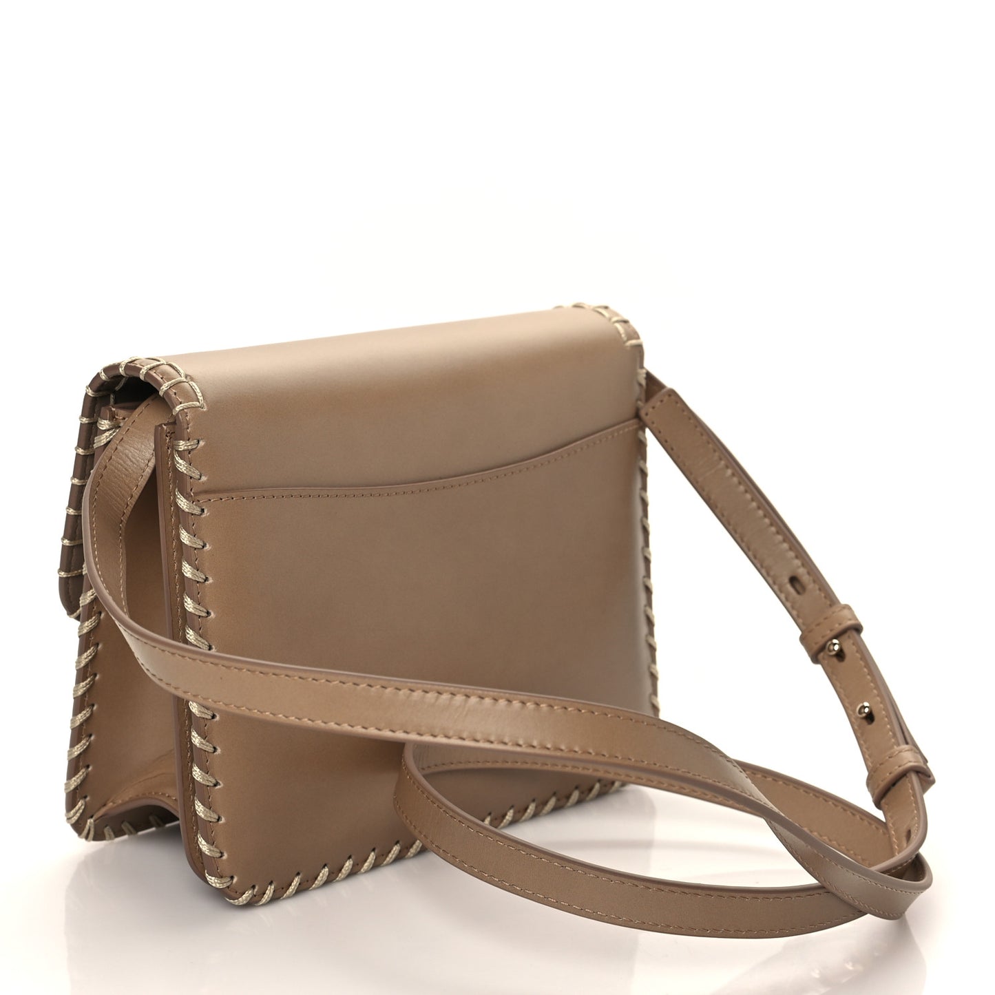 Calfskin Kattie Small Shoulder Bag Greyish Taupe