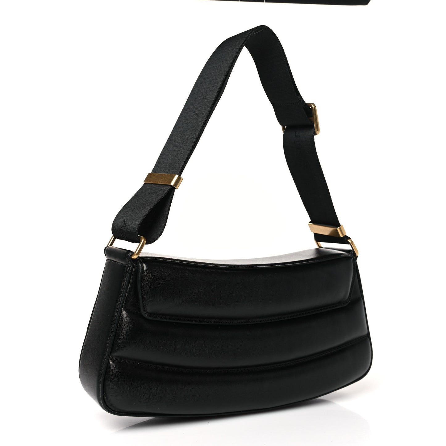 Eco Alter Nappa Padded S Wave Shoulder Bag Black