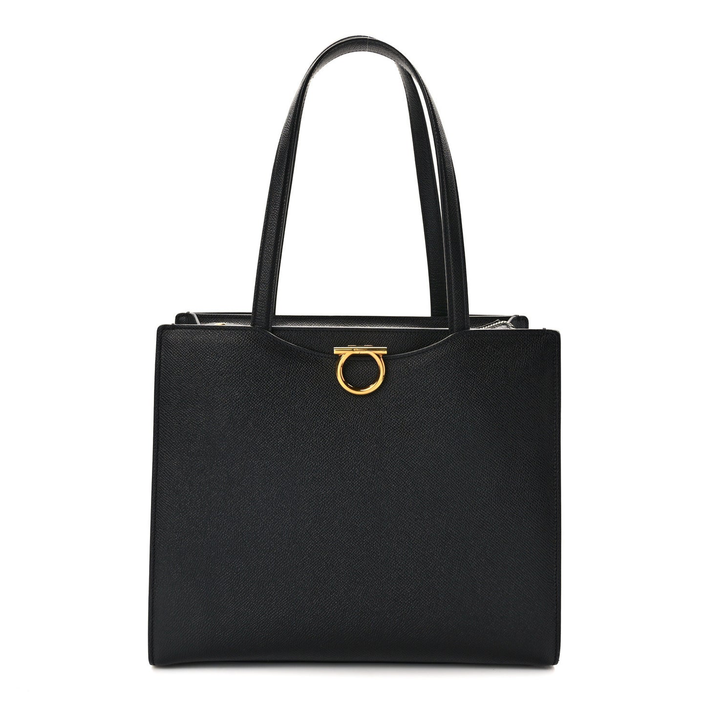 Grainy Calfskin Gemini Tote Black Bonbon