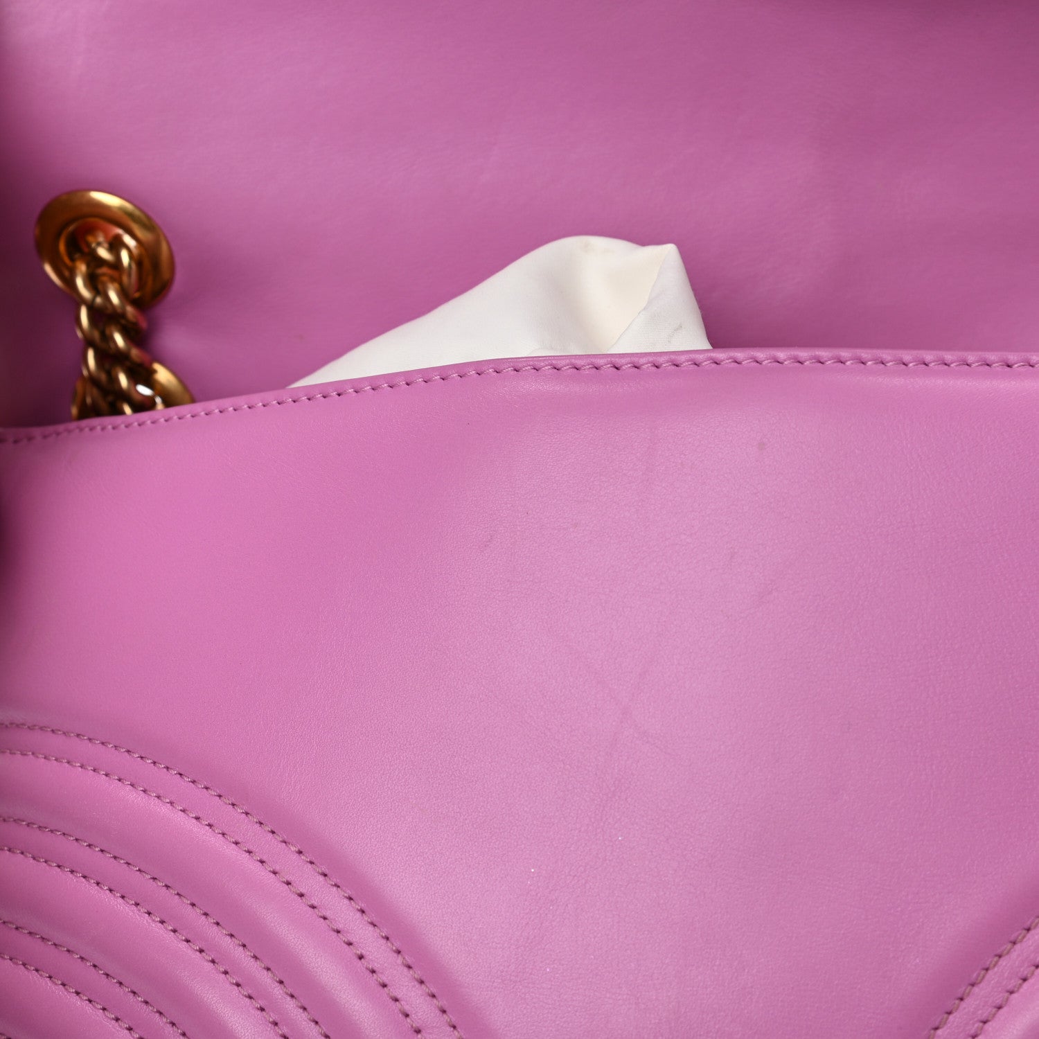 Gucci Calfskin Matelasse Medium GG Marmont Shoulder Bag Candy Mousse 16 of 18