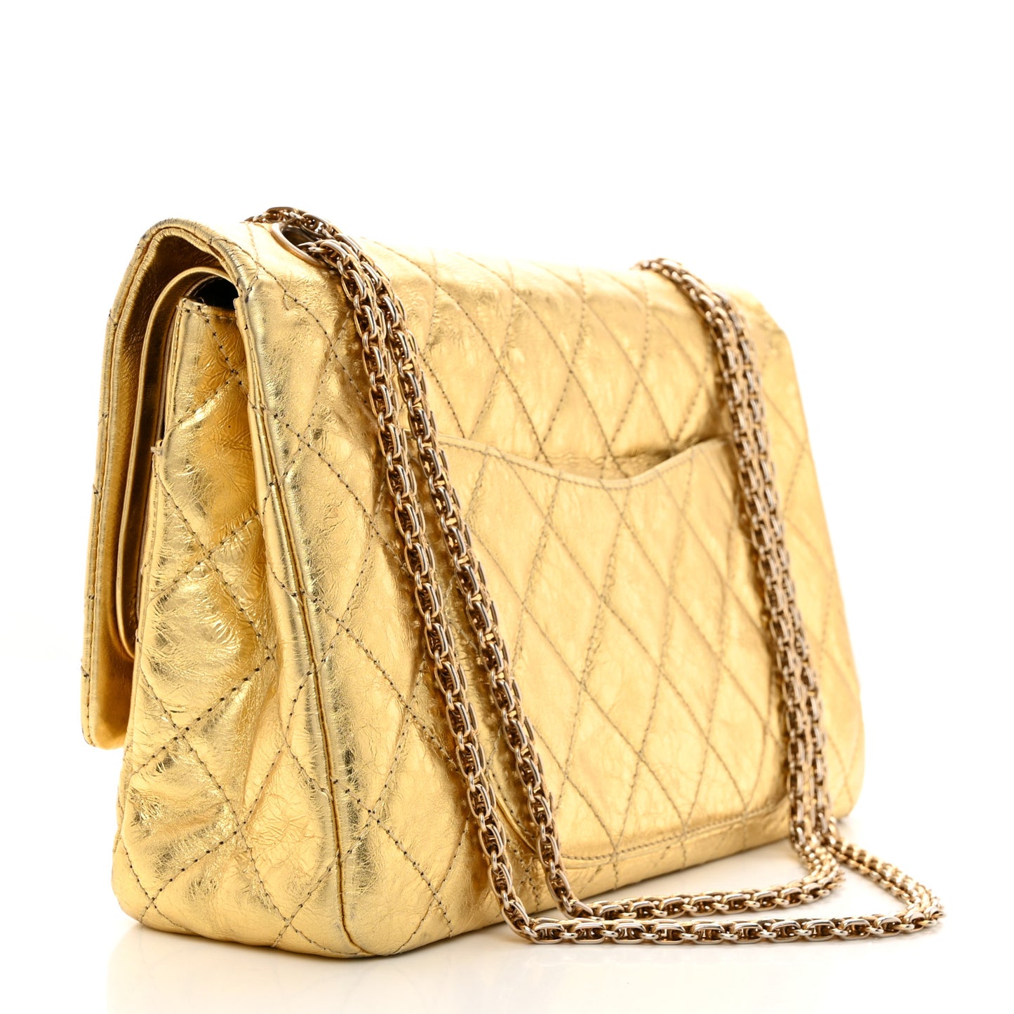 Metallic Calfskin Quilted 2.55 Reissue 226 Flap Gold