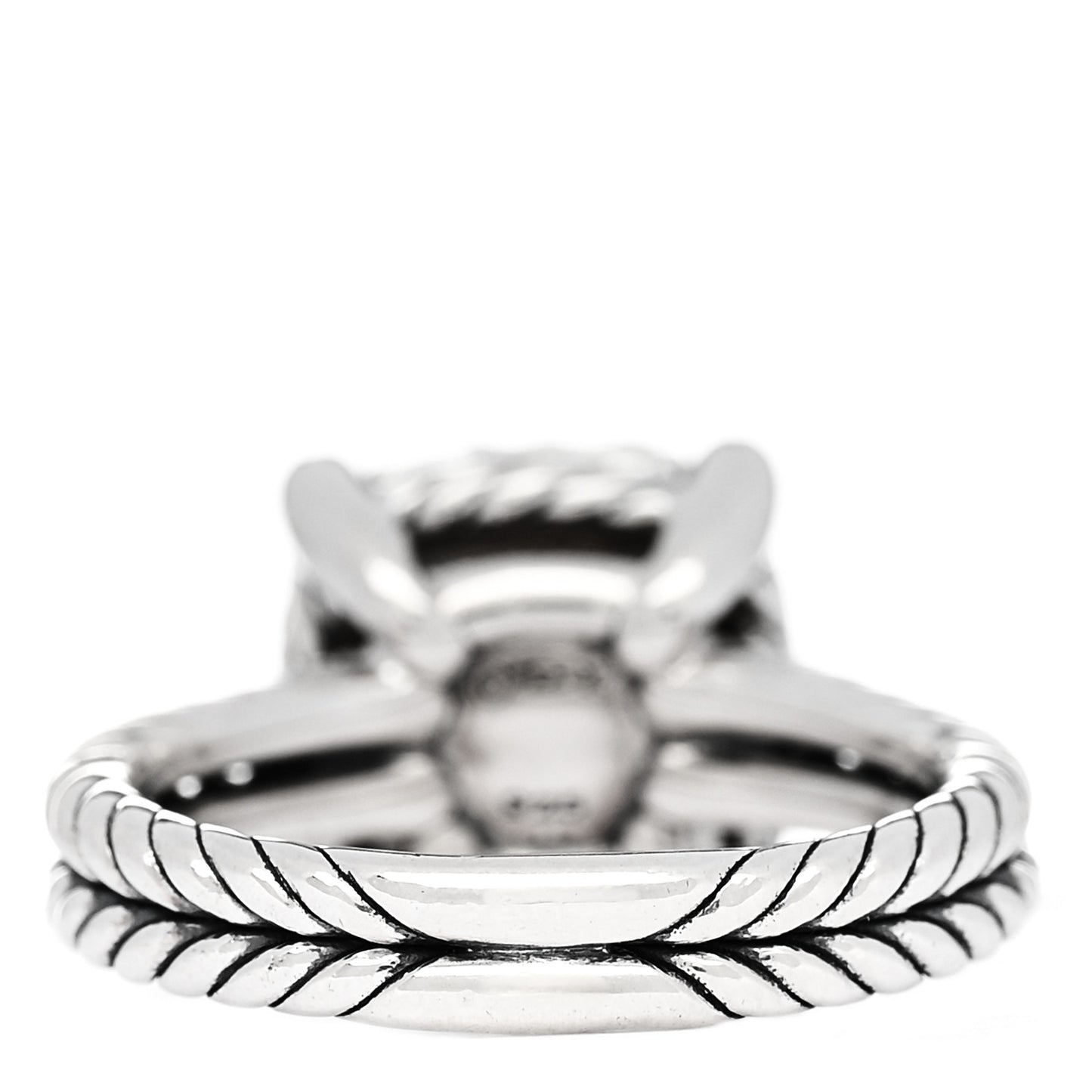 Sterling Silver Diamond 11mm Chatelaine Pave Ring 49 5