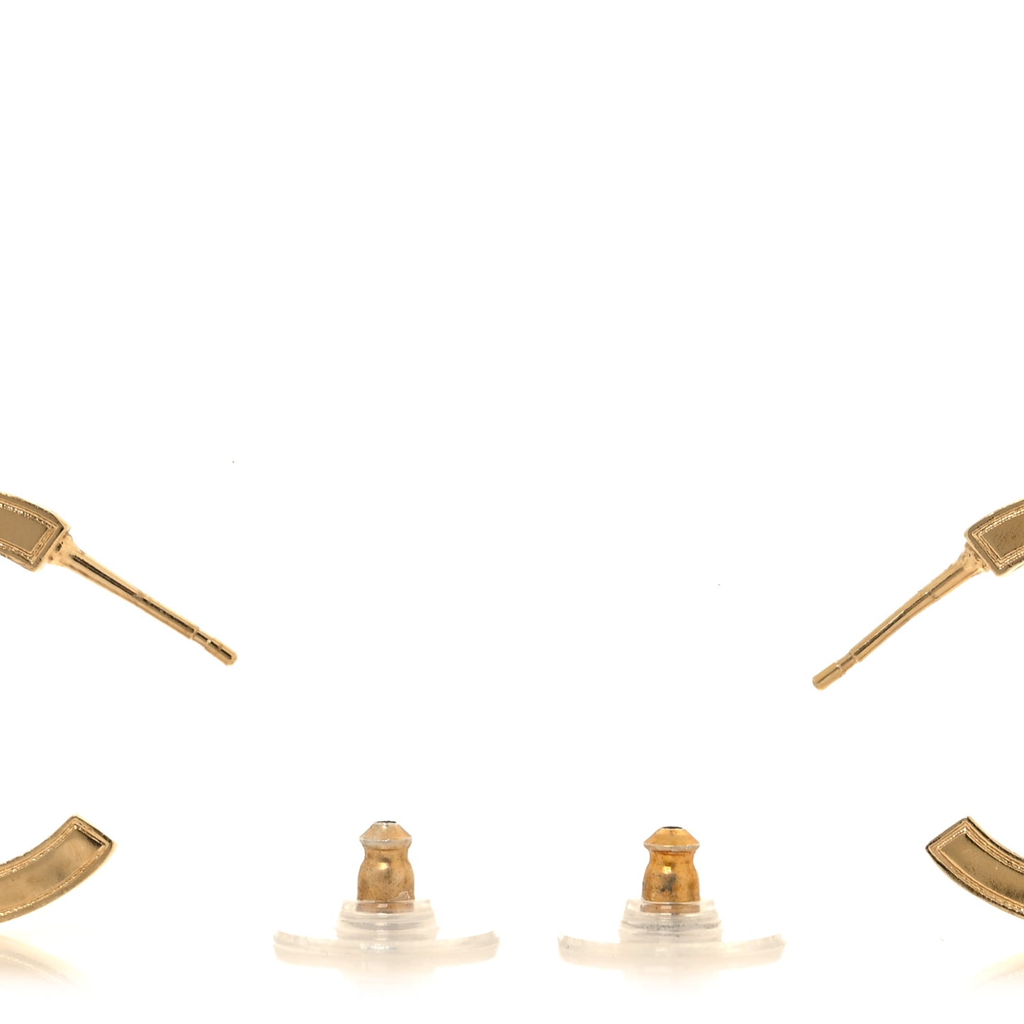 Crystal Lock Symbols CC Hoop Drop Earrings Gold Ruthenium