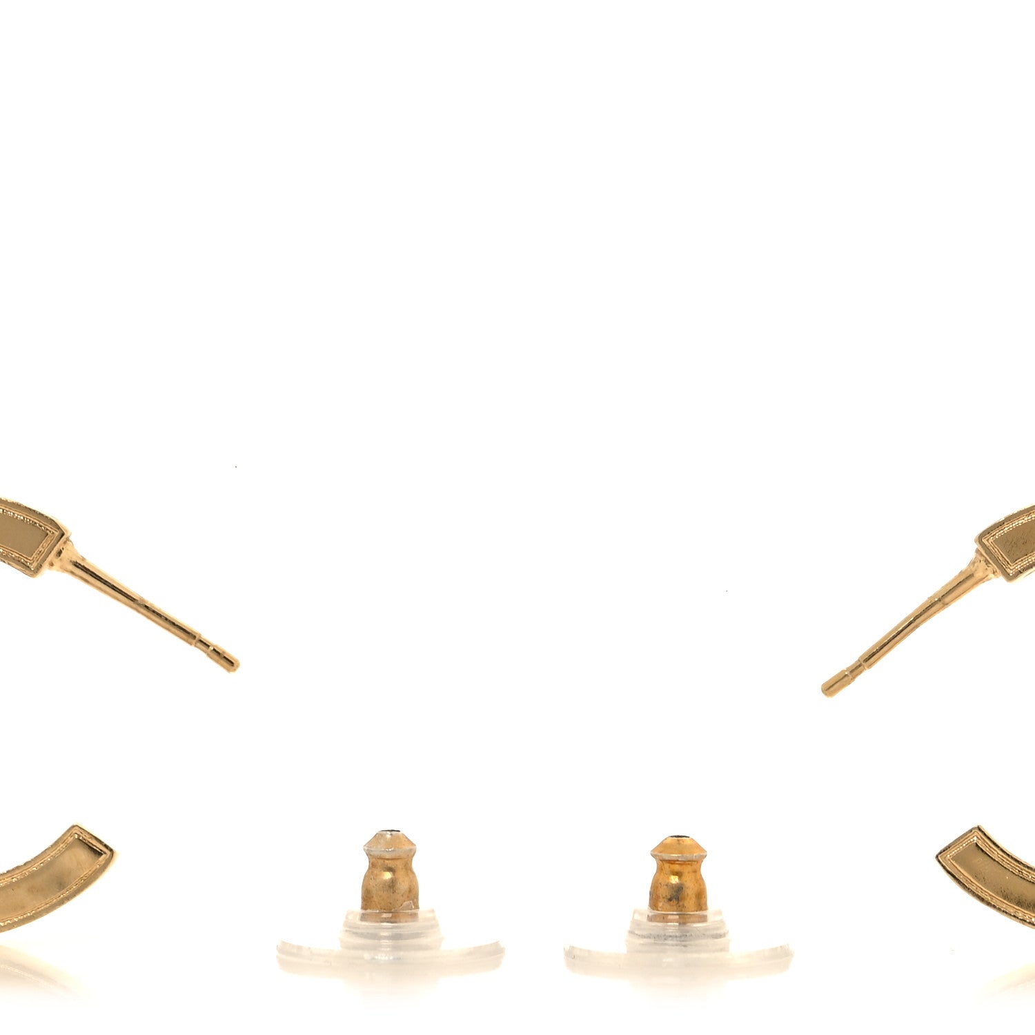 Chanel Crystal Lock Symbols CC Hoop Drop Earrings Gold Ruthenium 3 of 4