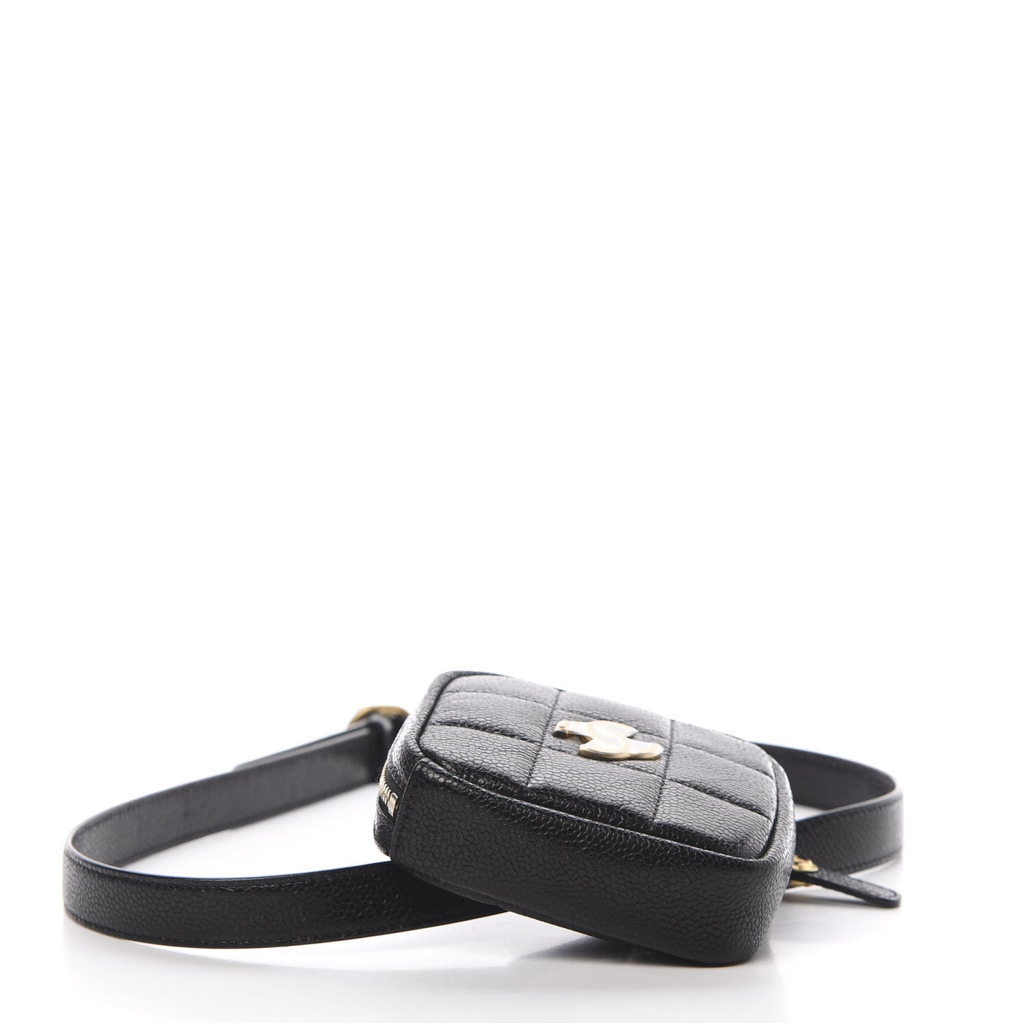 Caviar Quilted Coin Purse Belt Bag Black