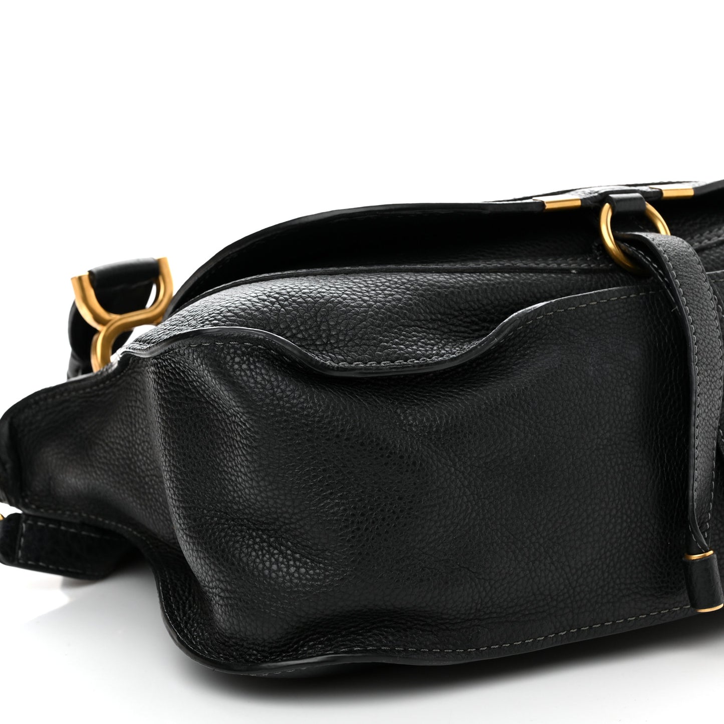 Calfskin Small Marcie Satchel Black