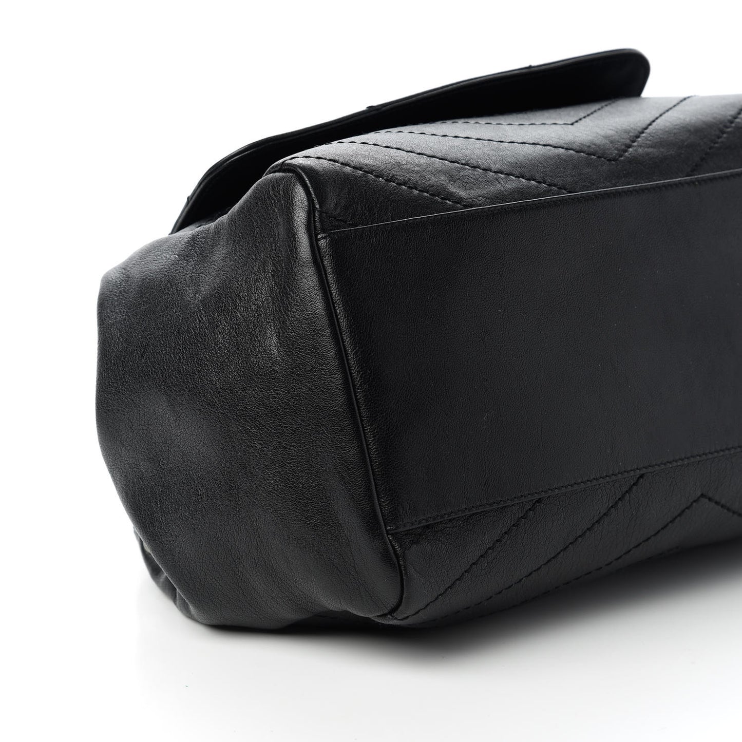 Vintage Lambskin Chevron Monogram Medium Nolita Black