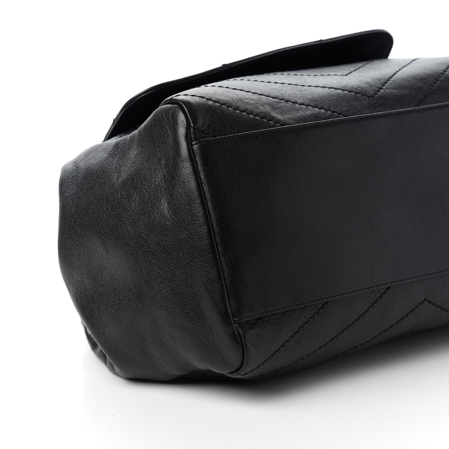 Saint Laurent Vintage Lambskin Chevron Monogram Medium Nolita Black 6 of 10