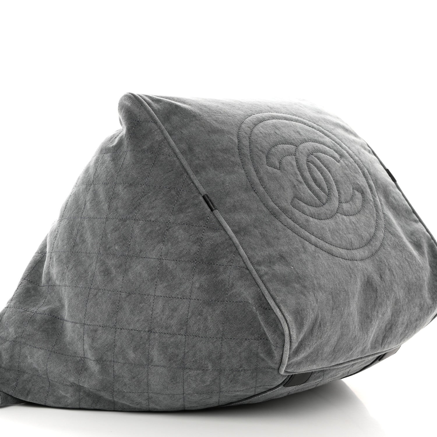 Chanel Canvas CC Cocoon Travel Tote Grey Black 8 of 11