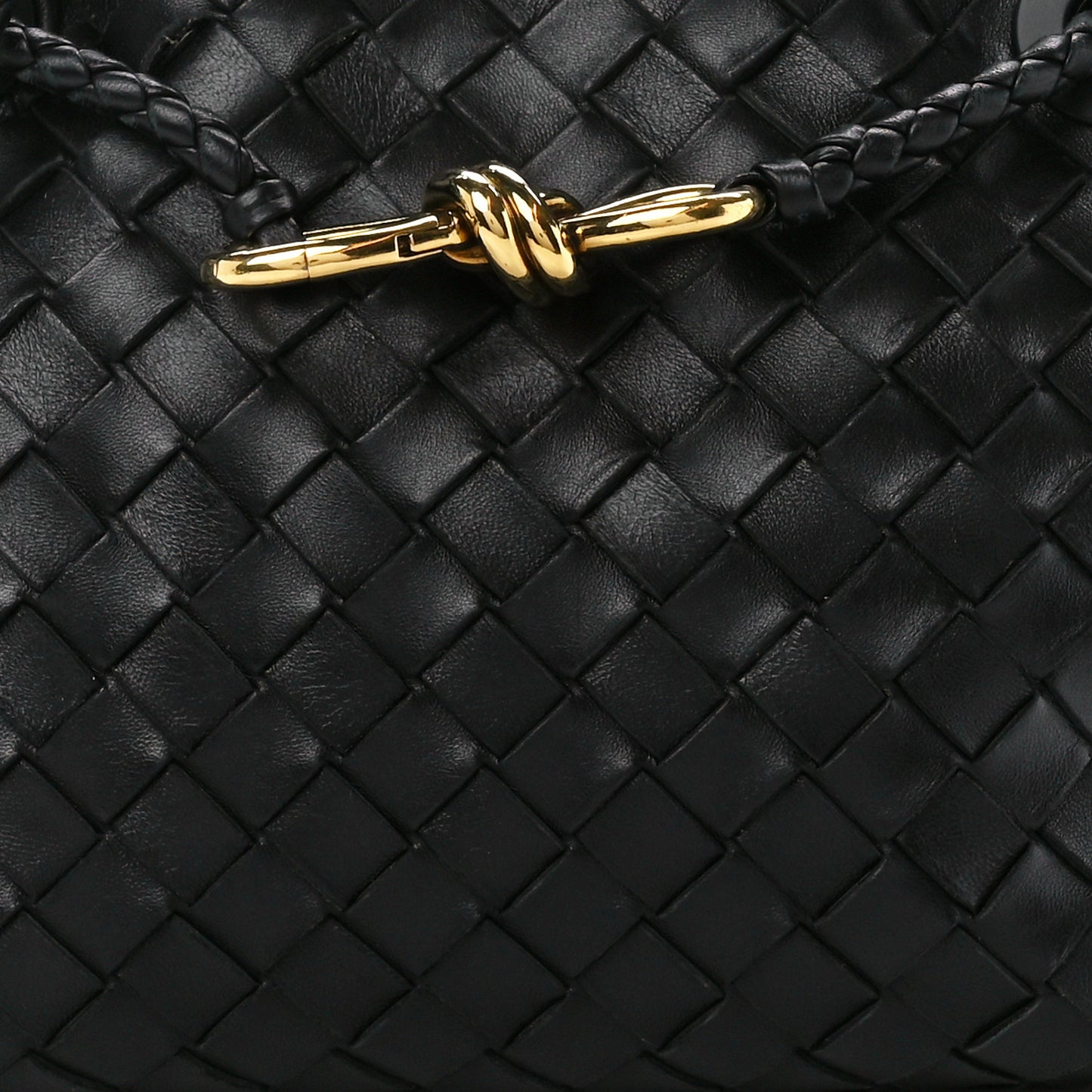 Nappa Intrecciato Small Andiamo Shoulder Bag Black