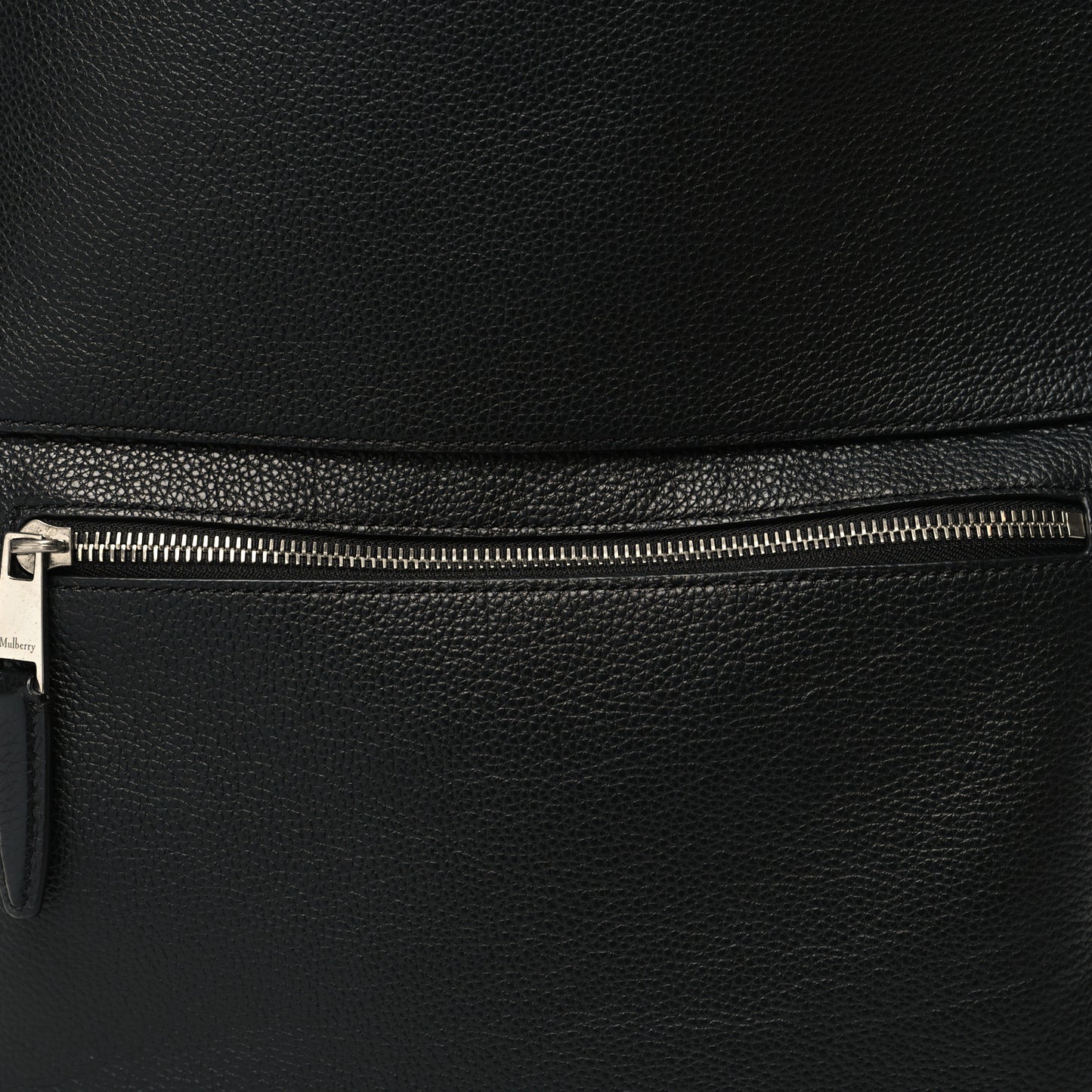 Grain Calfskin Zipped Backpack Black