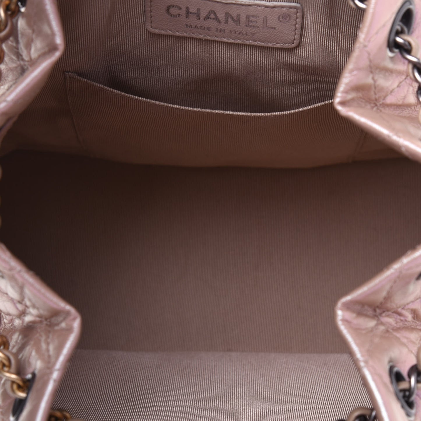 Iridescent Lambskin Calfskin Small Quilted Gabrielle Backpack Light Pink