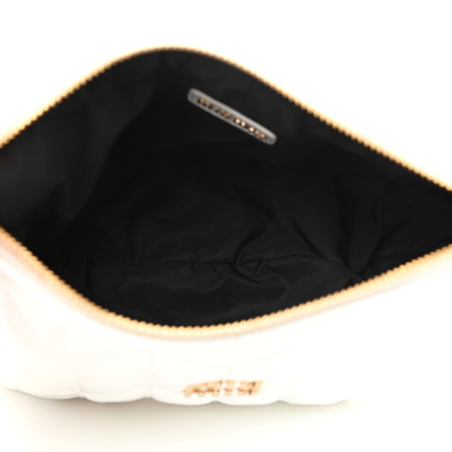 Iridescent Fabric Quilted Mini Spirit Ciré Bag White