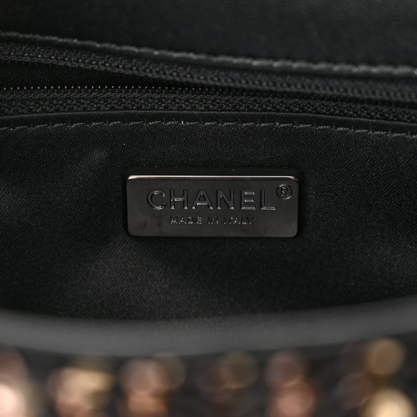 Sequin Mini Rectangular Flap Black Gold