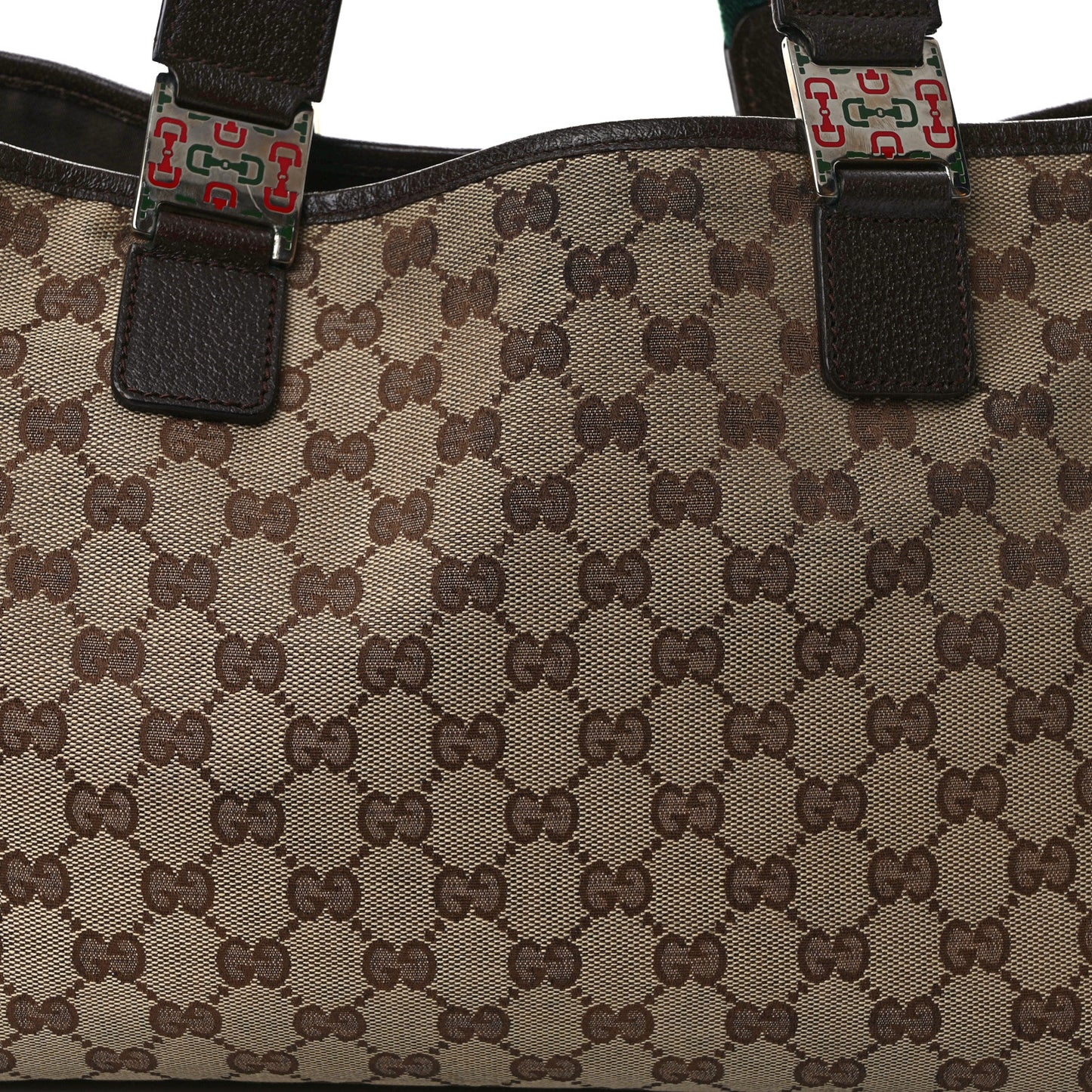 GG Monogram Web Pop Tote Dark Brown