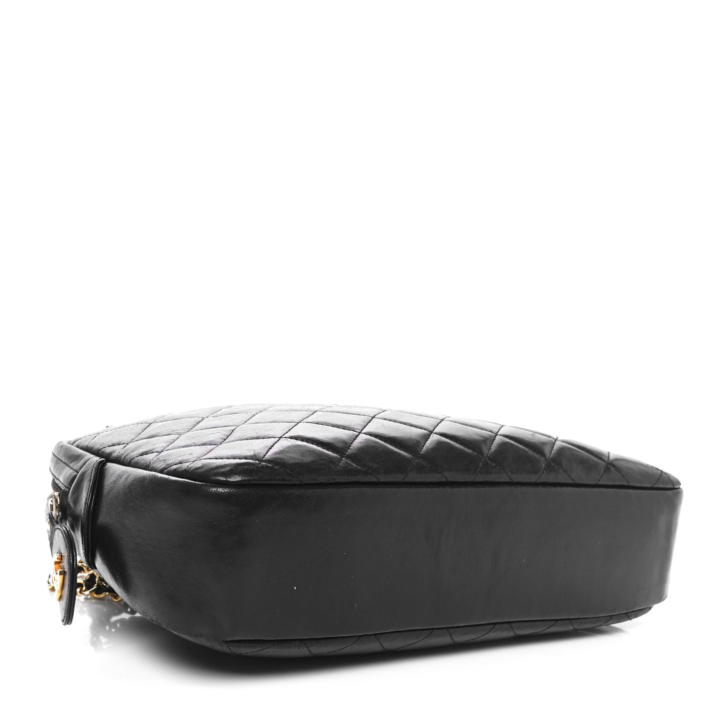 Lambskin Quilted Medium Camera Case Black