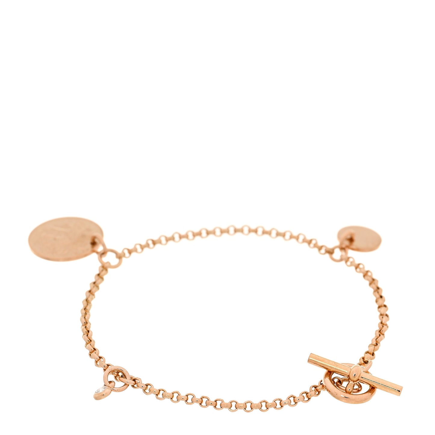 18K Rose Gold Diamond PM Ex-Libris Bracelet SH
