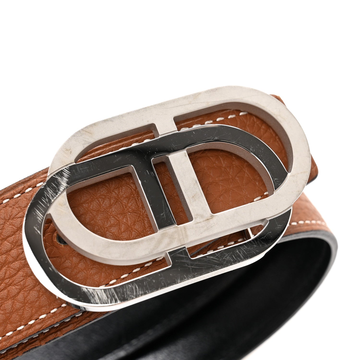 Hermes Togo Box 32mm Maillon H Belt 90 Gold Black 7 of 7