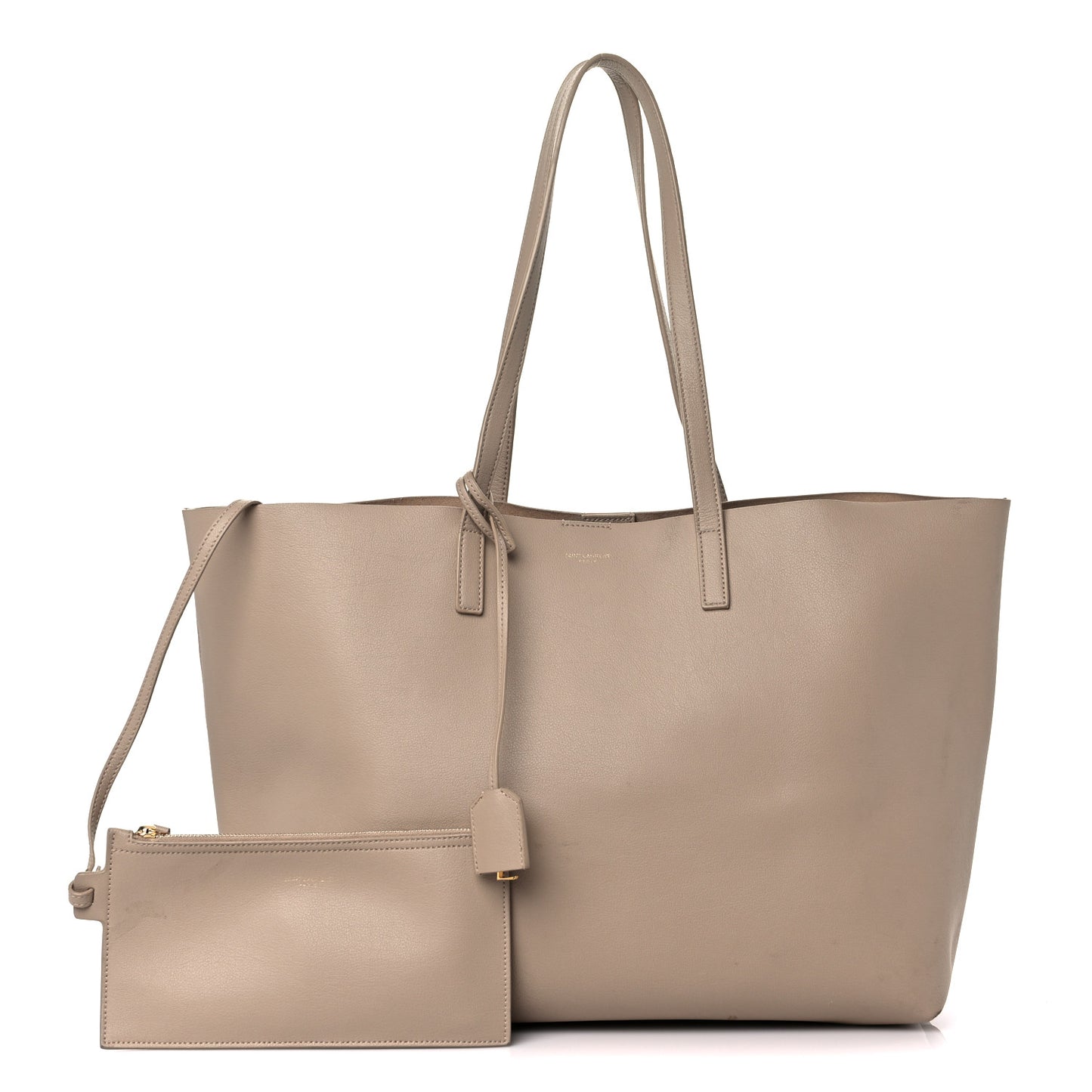 Calfskin Large Shopping Tote Dark Beige