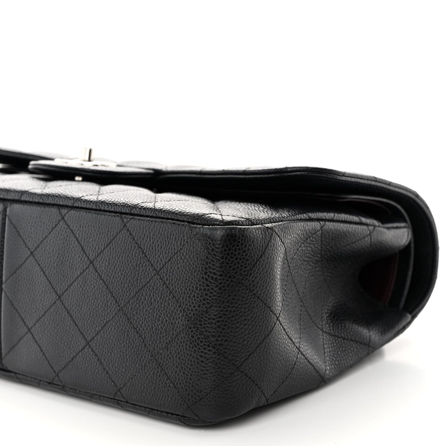 Caviar Quilted Jumbo Double Flap Black