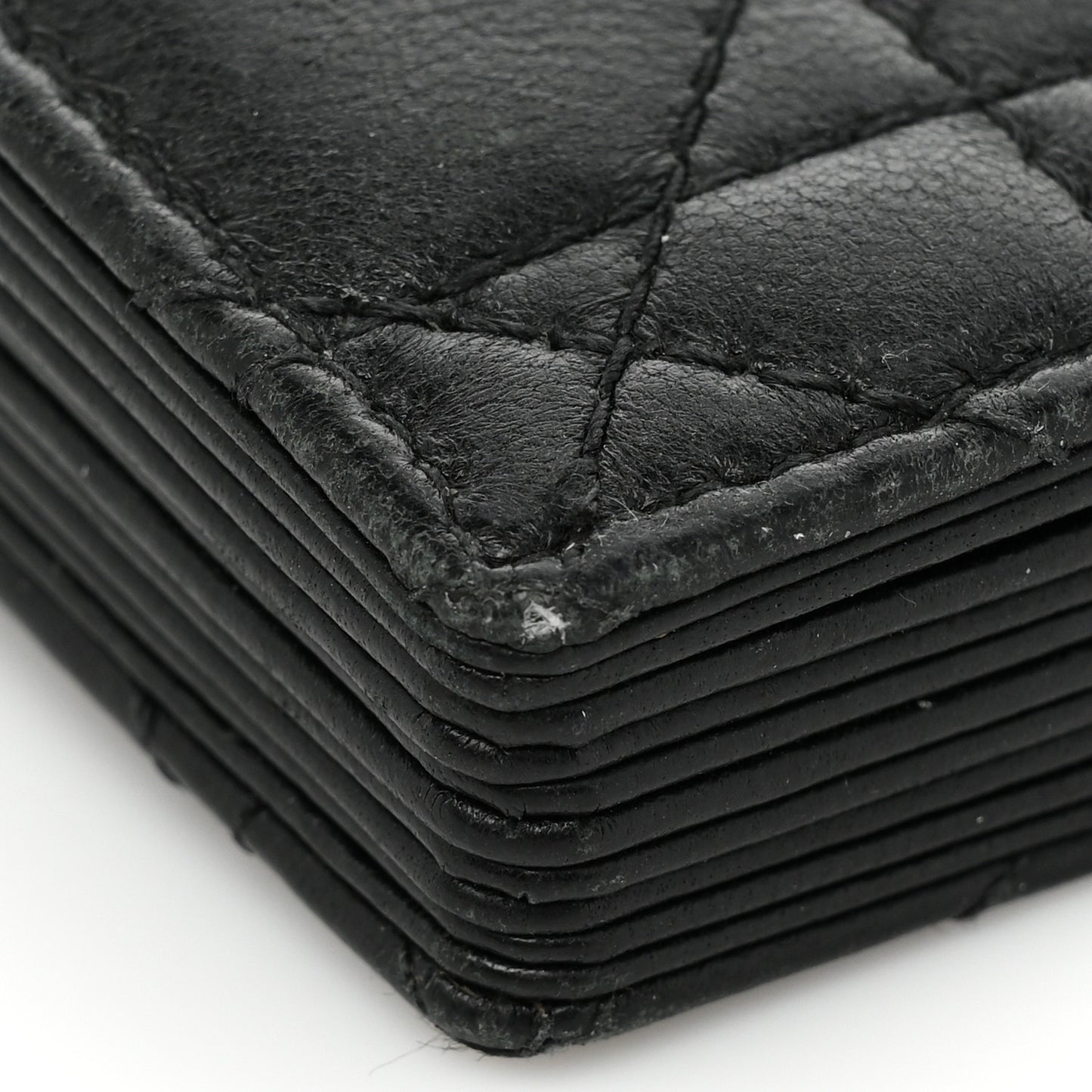 Lambskin Cannage Lady Dior 5-Gusset Card Holder Black
