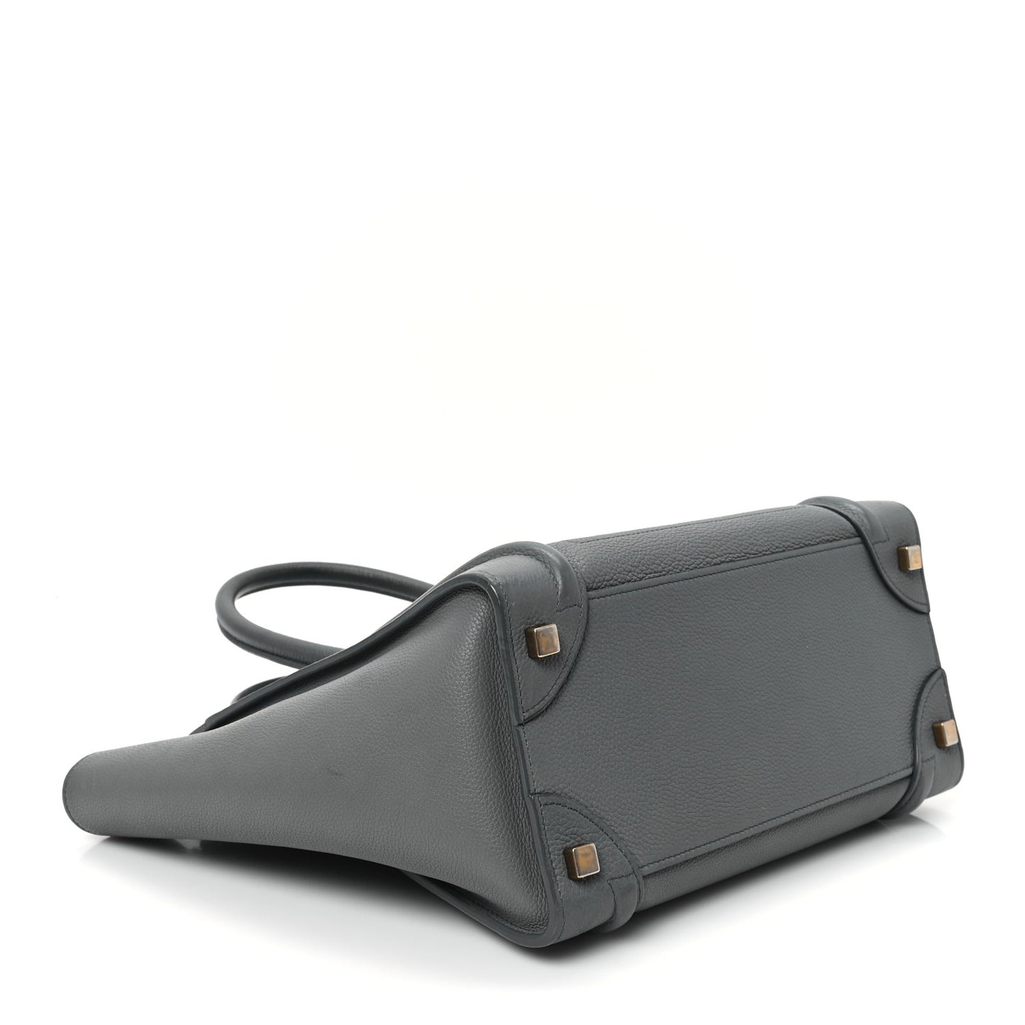 Drummed Calfskin Micro Luggage Kohl