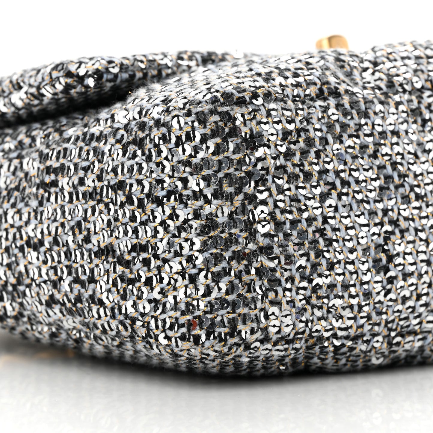 Sequin Quilted Medium Chanel 19 Flap Silver