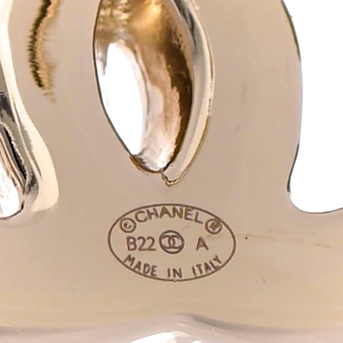 Chanel Enamel CC Earrings Gold White 4 of 5