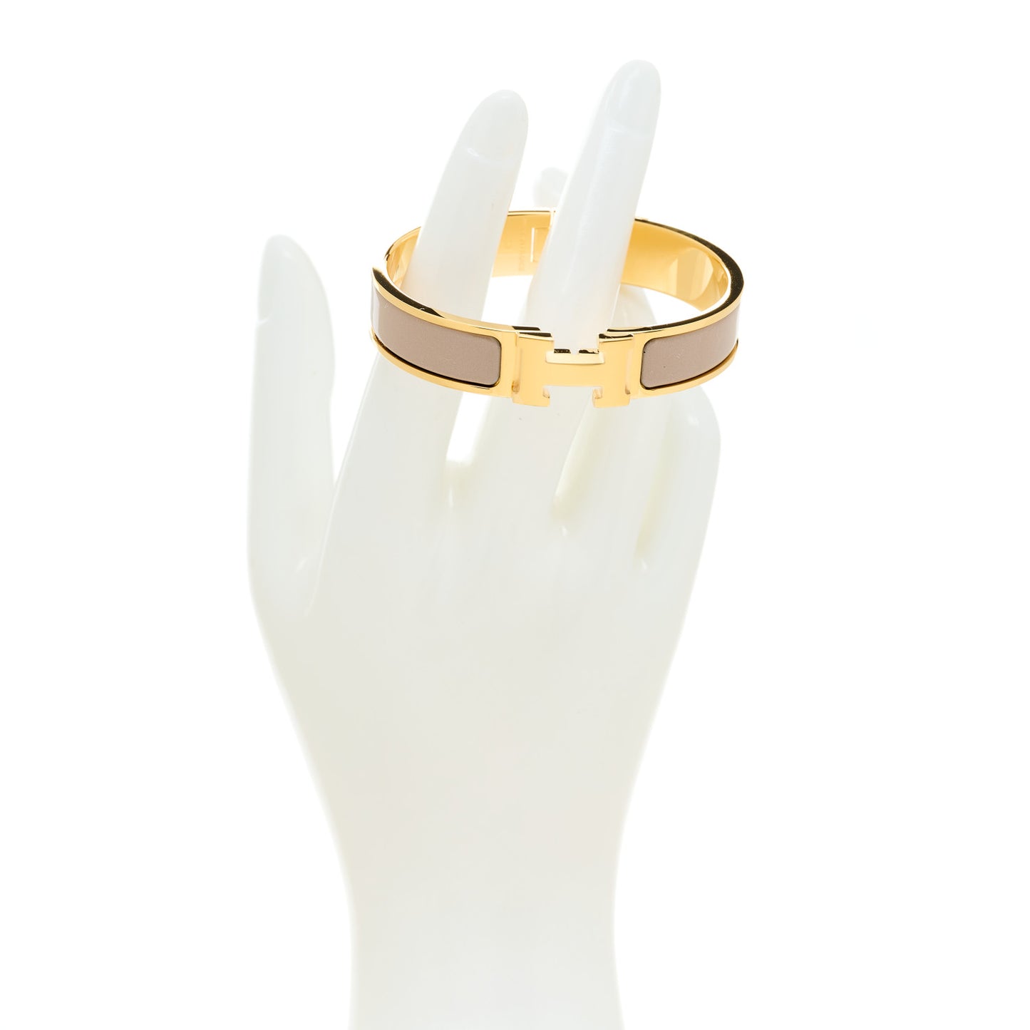 Enamel Narrow Clic Clac H Bracelet PM Marron Glace