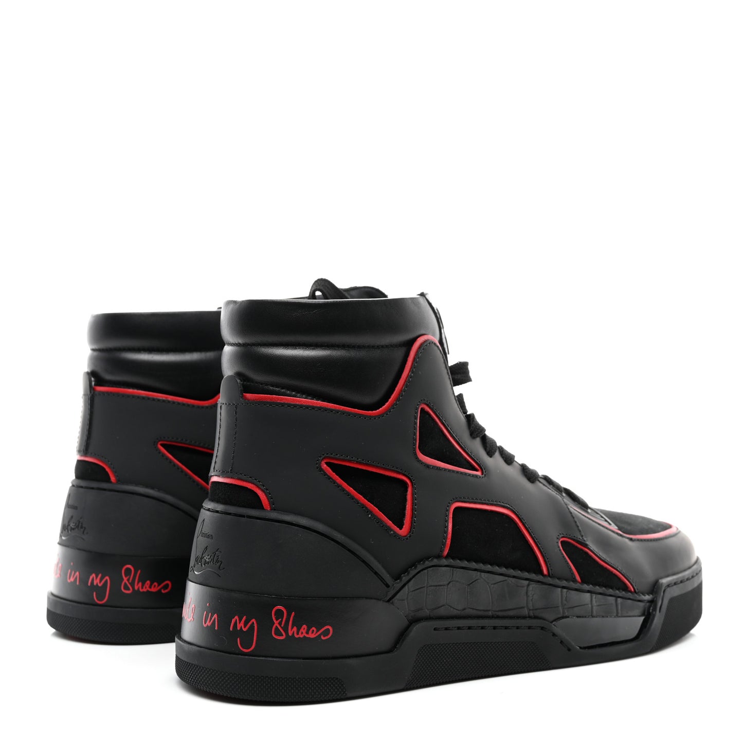 Calfskin Mens Flat Sneakers 43 Loubi Black