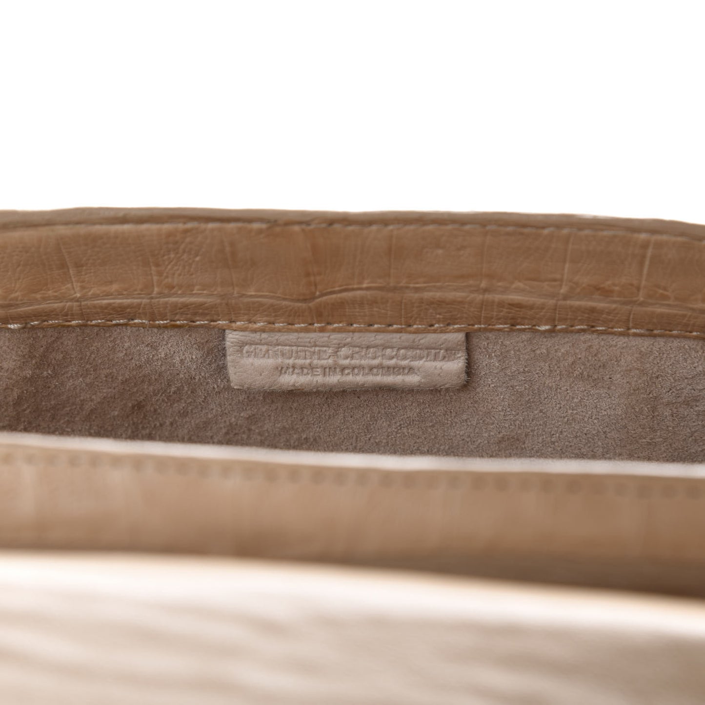 Crocodile Shoulder Bag Beige
