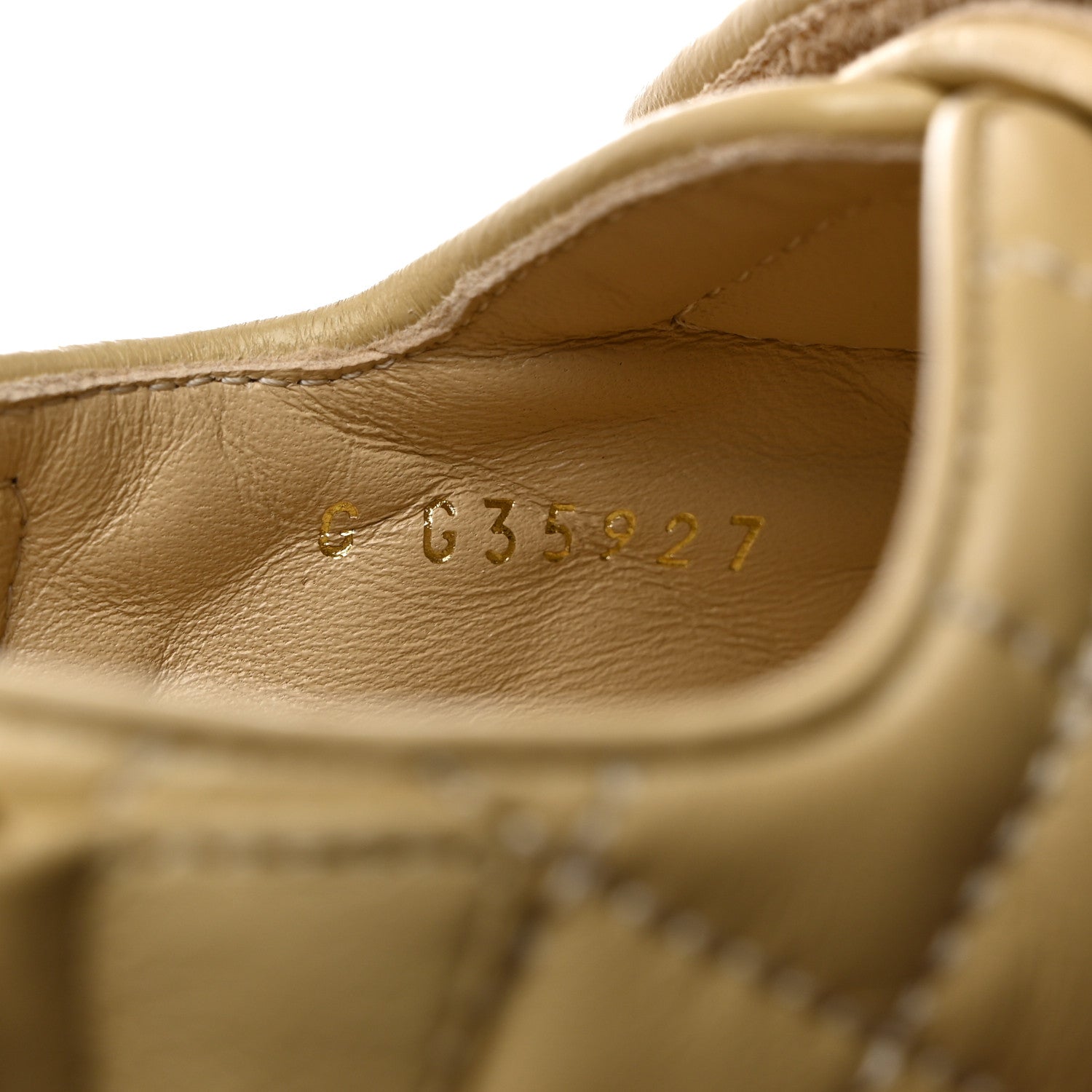 Chanel Crumpled Shiny Lambskin Velcro Dad Sandals 37.5 Beige 8 of 9