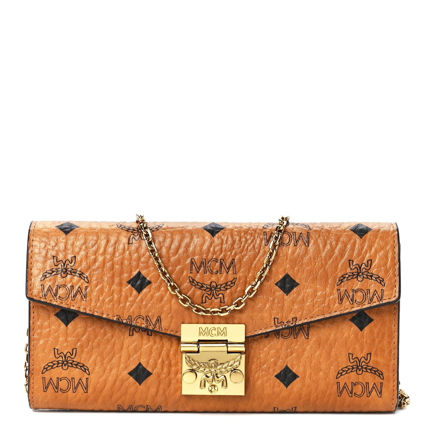 Visetos Large Patricia Wallet On Chain Cognac