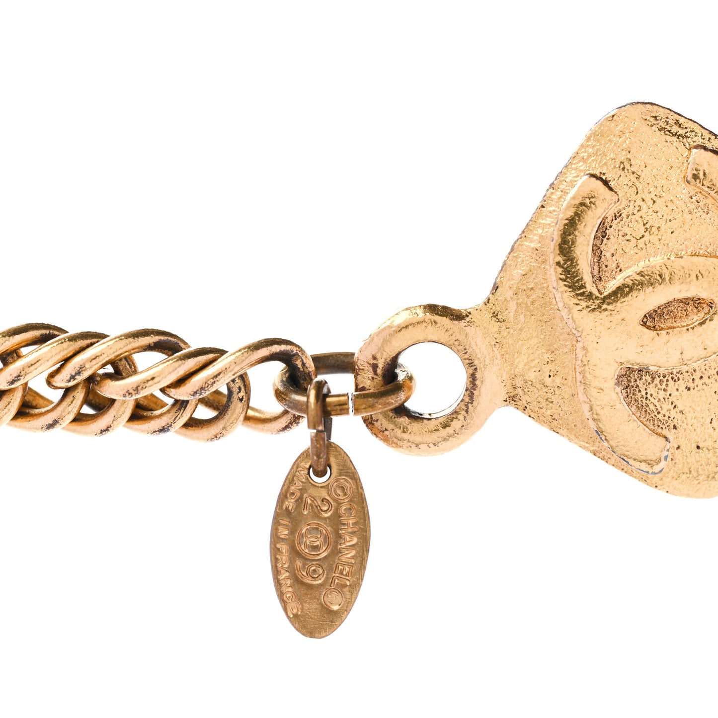 Metal CC Long Chain Necklace Gold