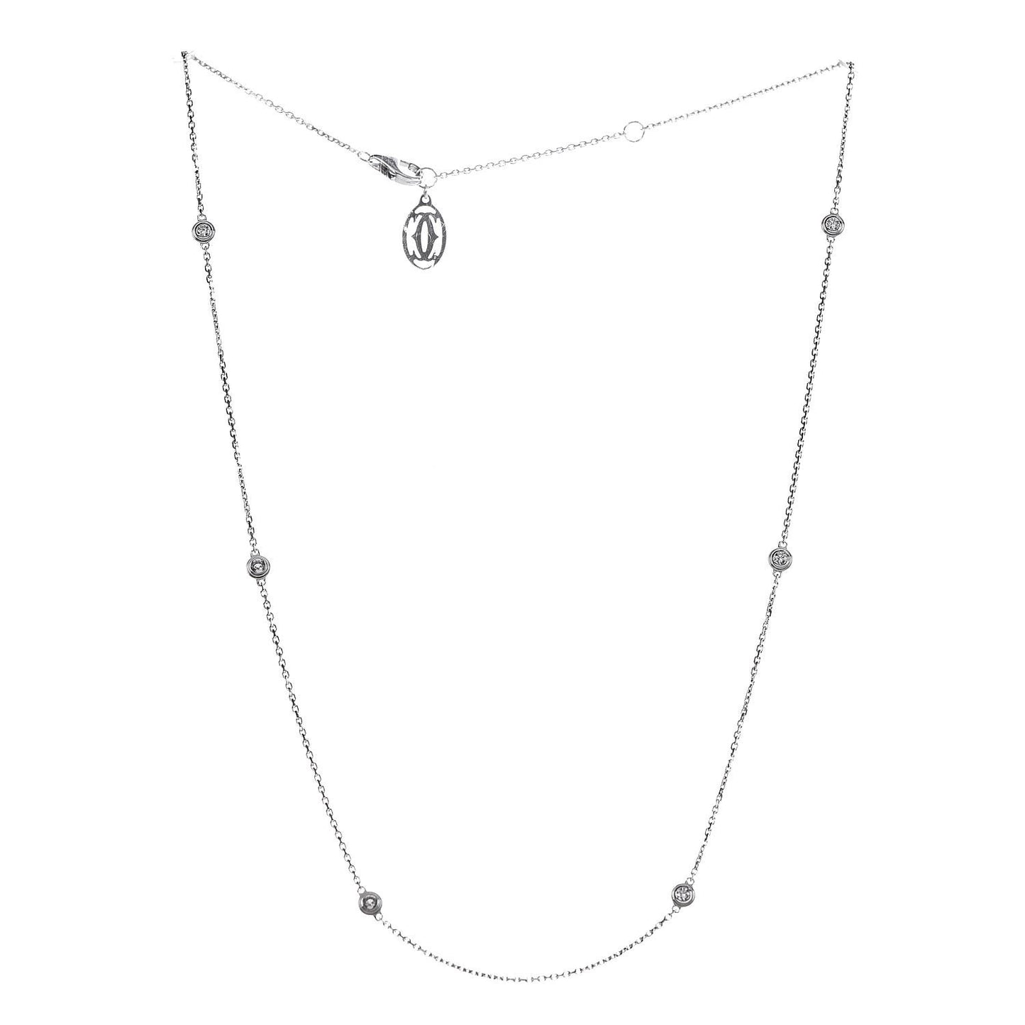 18K White Gold 6 Diamond D'Amour Station Necklace