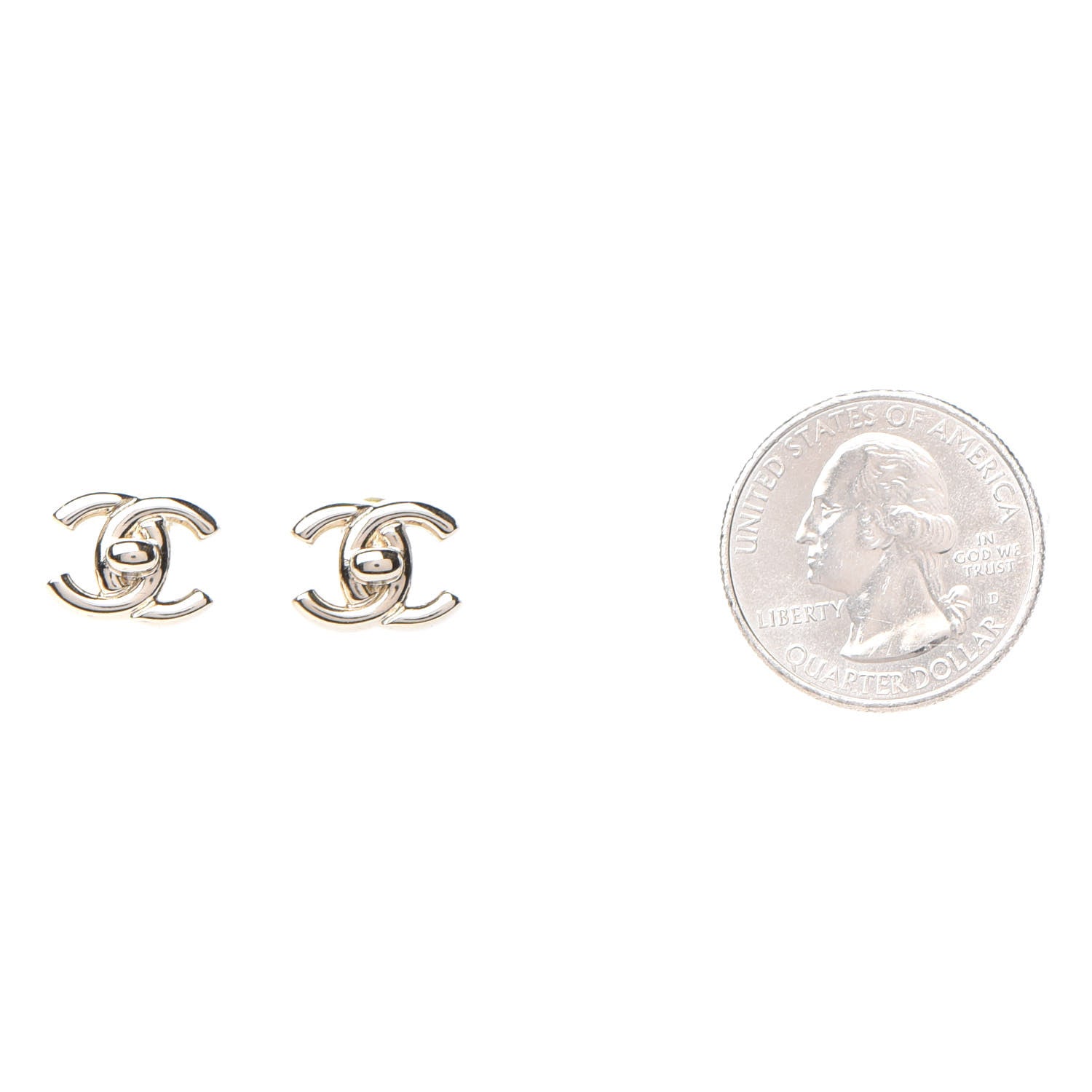 Chanel Metal CC Turnlock Earrings Gold 2 of 4