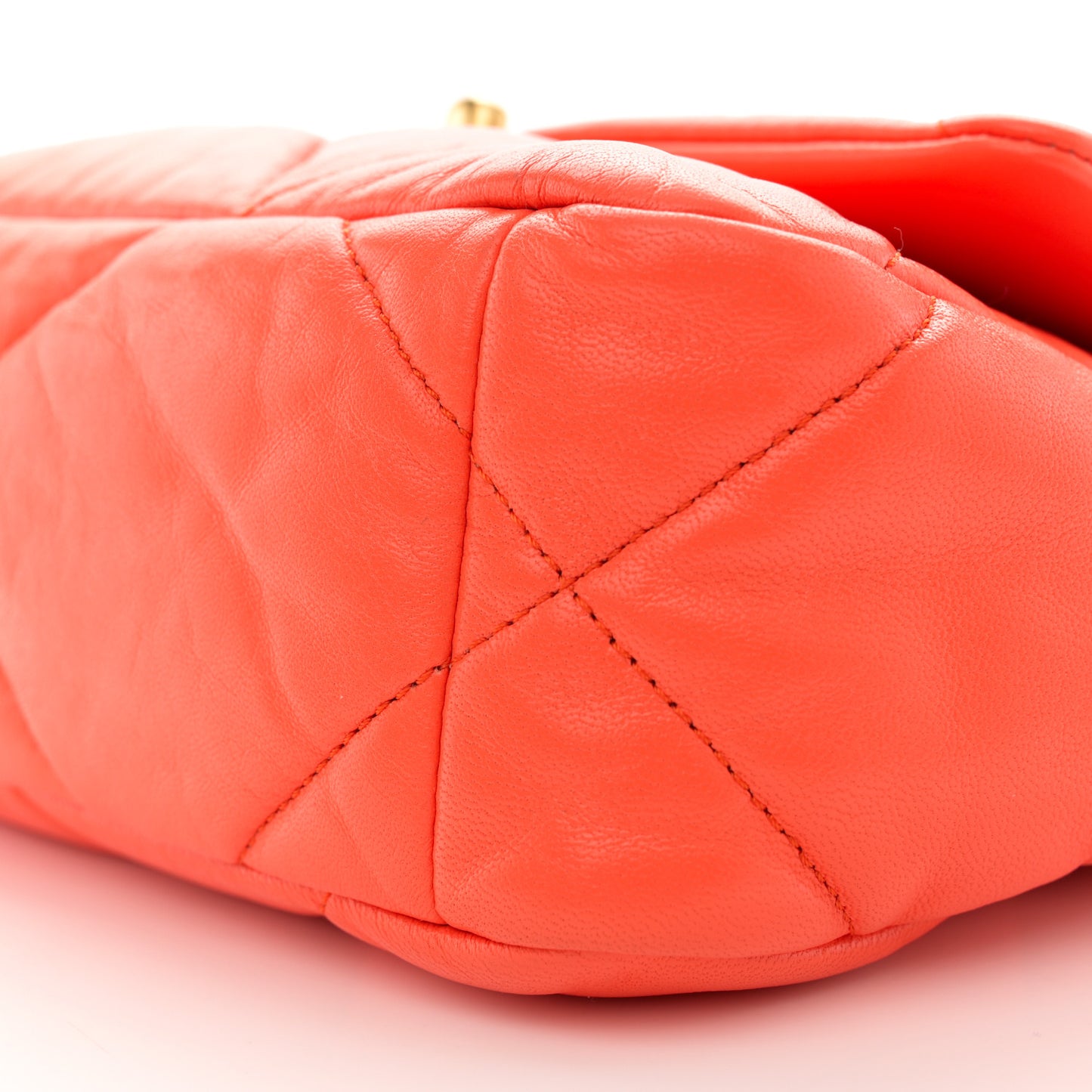 Goatskin Quilted Medium Chanel 19 Flap Orange